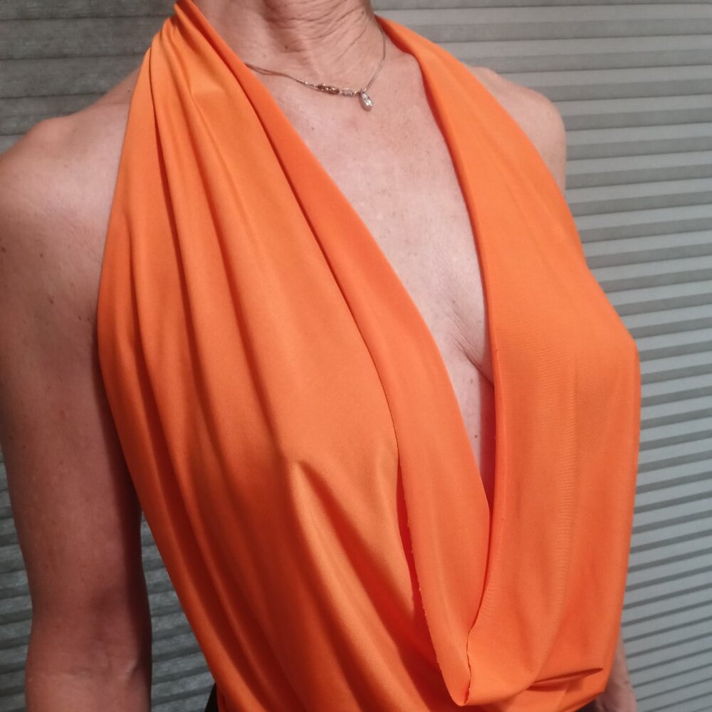 Orange One Piece Wrap Tank Top